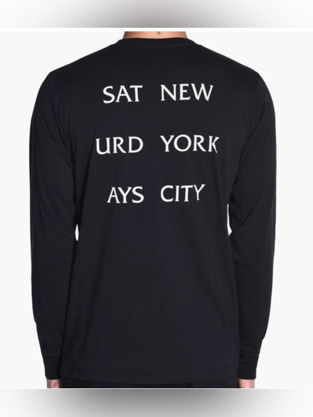 Saturdays S.NYC Surf Black Long Sleeve Tee, sz S